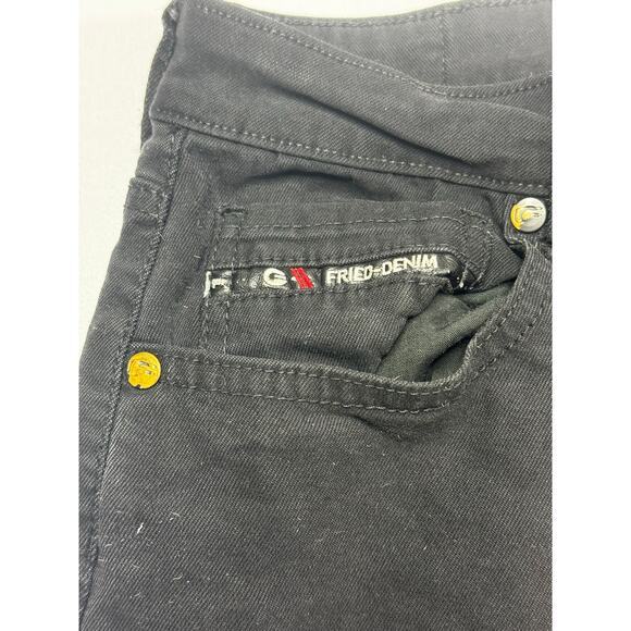 Fried Denim Men's Slim Fit Stretch Black Denim Jeans - Size 34x30 (34x28) - Picture 2 of 6